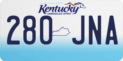KY license plate 280JNA