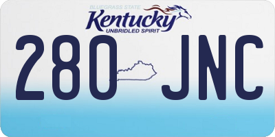 KY license plate 280JNC