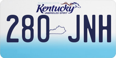 KY license plate 280JNH