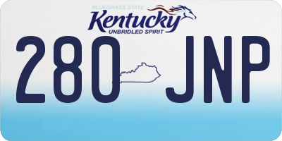KY license plate 280JNP