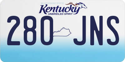 KY license plate 280JNS