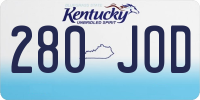 KY license plate 280JOD