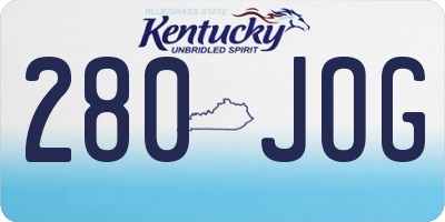 KY license plate 280JOG