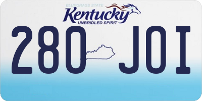 KY license plate 280JOI