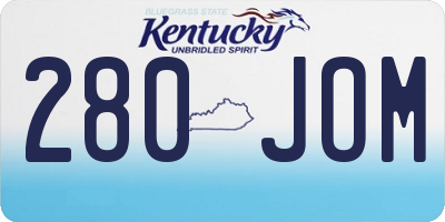 KY license plate 280JOM