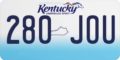 KY license plate 280JOU