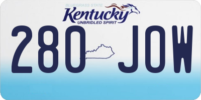 KY license plate 280JOW