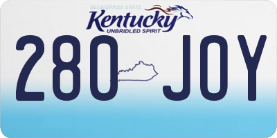 KY license plate 280JOY