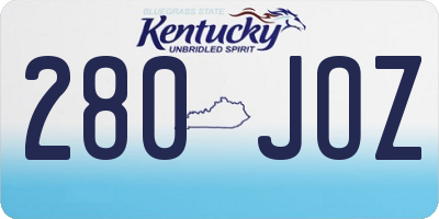 KY license plate 280JOZ