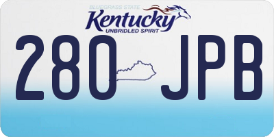 KY license plate 280JPB