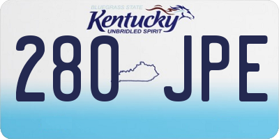 KY license plate 280JPE