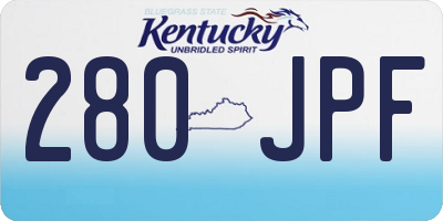 KY license plate 280JPF