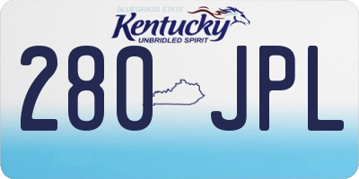 KY license plate 280JPL
