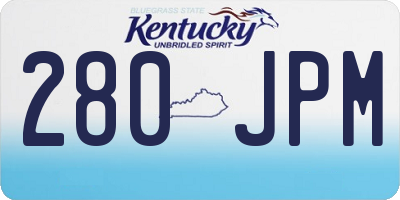 KY license plate 280JPM