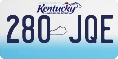KY license plate 280JQE