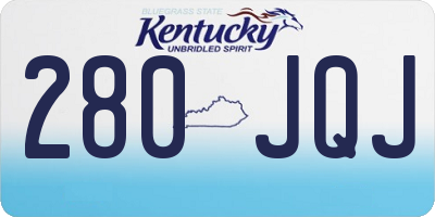 KY license plate 280JQJ