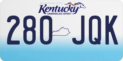 KY license plate 280JQK