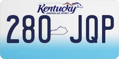 KY license plate 280JQP