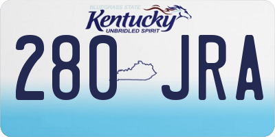 KY license plate 280JRA