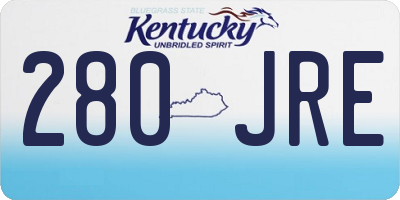 KY license plate 280JRE