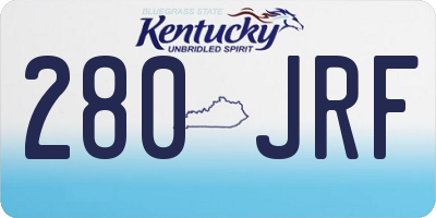 KY license plate 280JRF