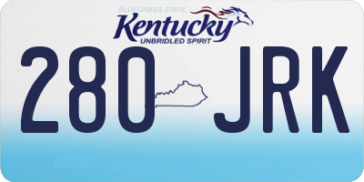 KY license plate 280JRK