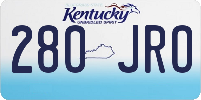 KY license plate 280JRO