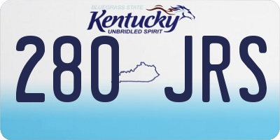 KY license plate 280JRS