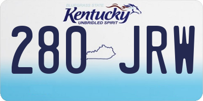 KY license plate 280JRW