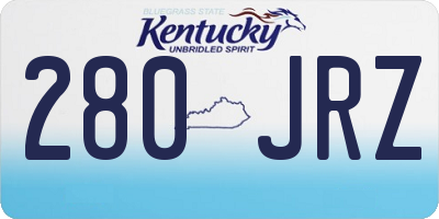 KY license plate 280JRZ