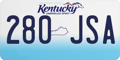 KY license plate 280JSA