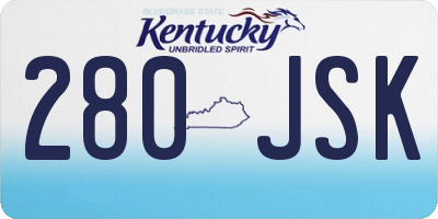 KY license plate 280JSK