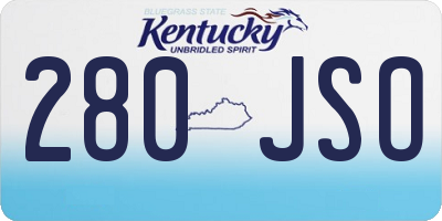 KY license plate 280JSO