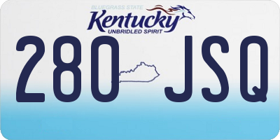 KY license plate 280JSQ