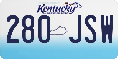 KY license plate 280JSW