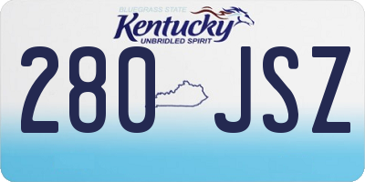 KY license plate 280JSZ
