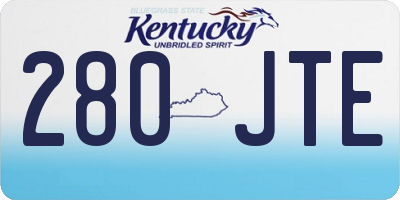 KY license plate 280JTE