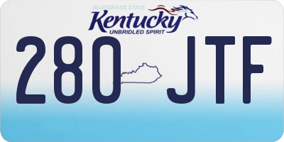 KY license plate 280JTF