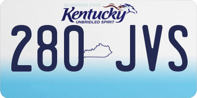 KY license plate 280JVS