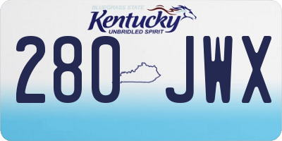 KY license plate 280JWX