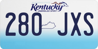 KY license plate 280JXS