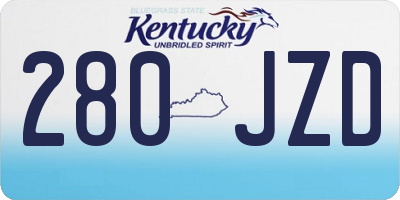 KY license plate 280JZD