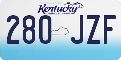 KY license plate 280JZF