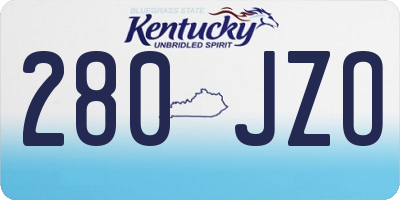 KY license plate 280JZO