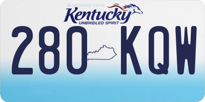 KY license plate 280KQW