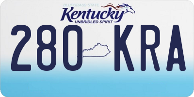 KY license plate 280KRA