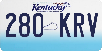 KY license plate 280KRV