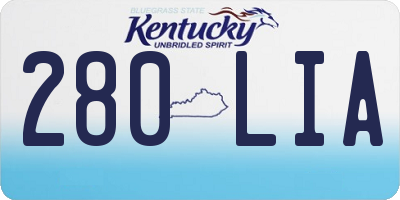 KY license plate 280LIA