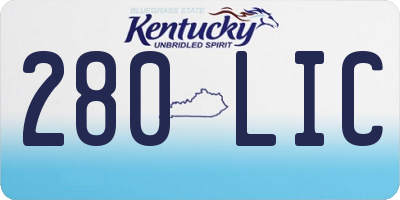 KY license plate 280LIC