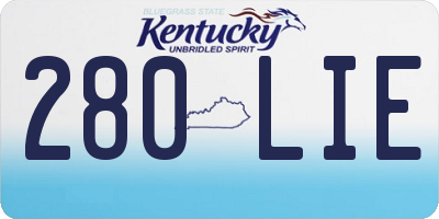 KY license plate 280LIE